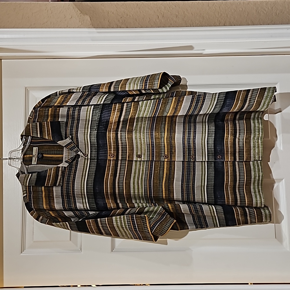 Men's silk Tommy Bahama XXL striped shirt